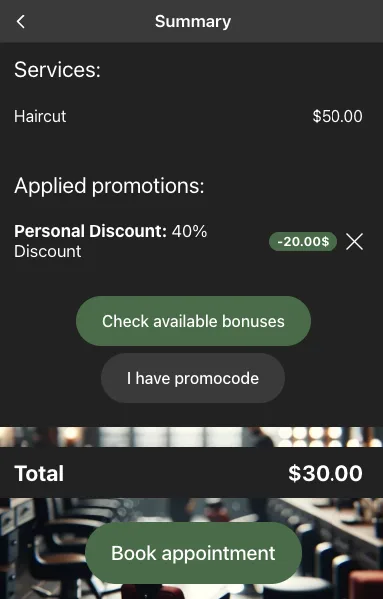 Individual discount assigned automatically in booking